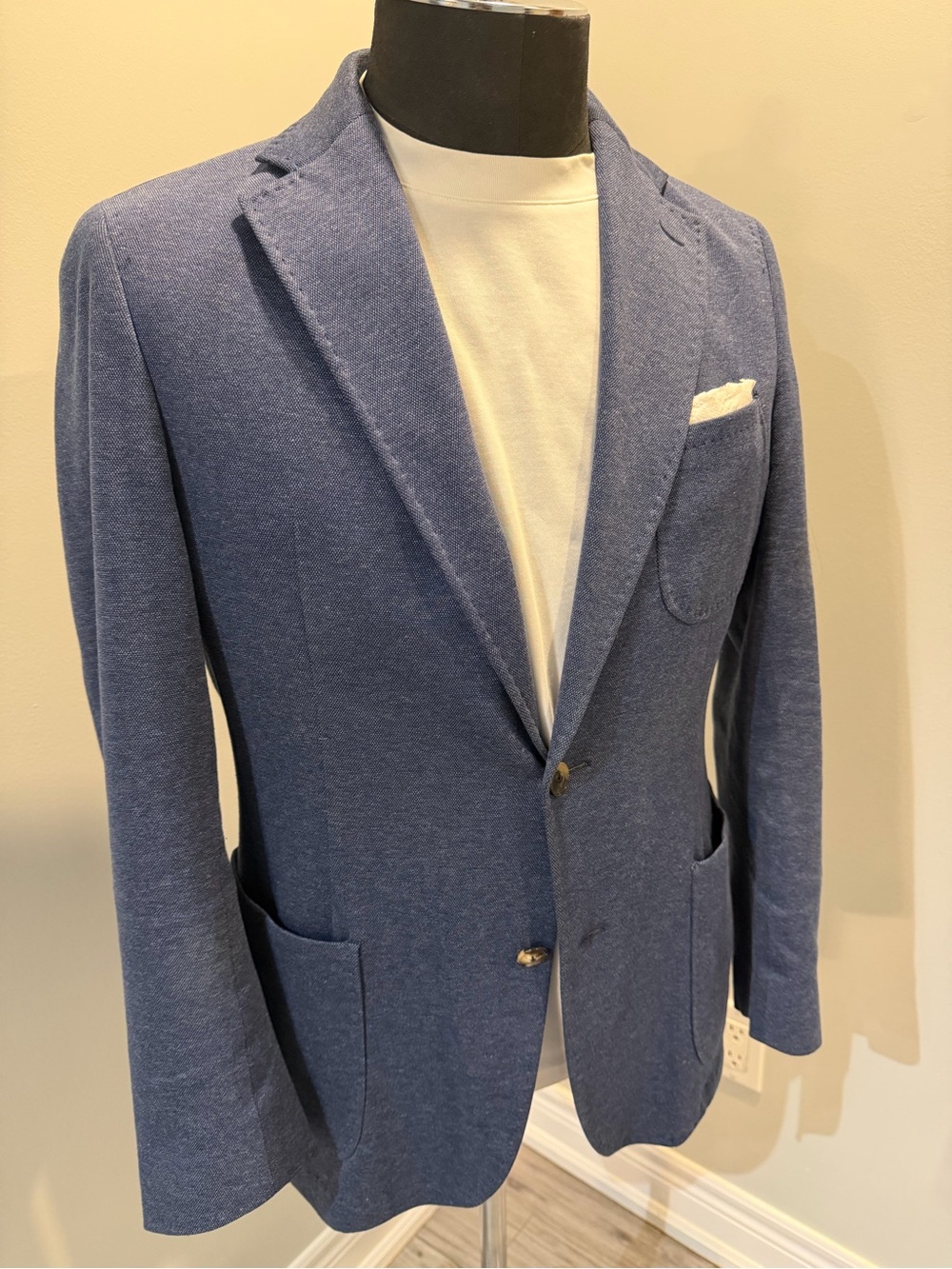 Windsor Navy Knit Sport Coat with Patch Pockets